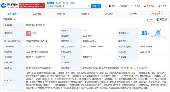 貴州數字征信公司成立，注冊資本1億布局企業信用調查評估